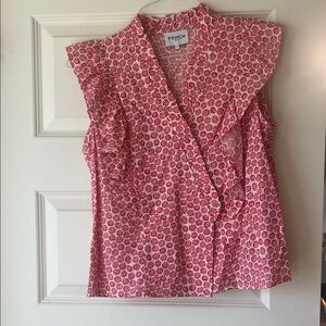 FRNCH Pink and White Floral Blouse